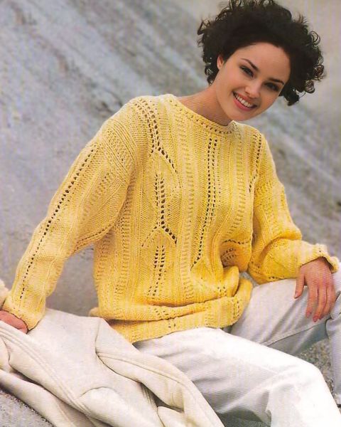 Maglione con Punto a Foglie